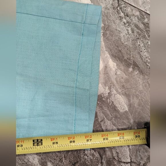 Liz Claiborne Audra Size 6 Linen Wide Leg Pants Beach Summer teal blue boho zip - Picture 7 of 10